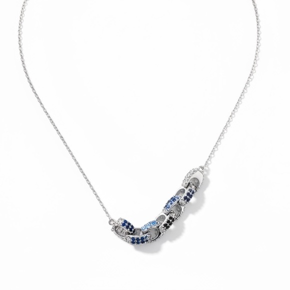 Coach Silver and Blue Necklace - Picture 2 of 7